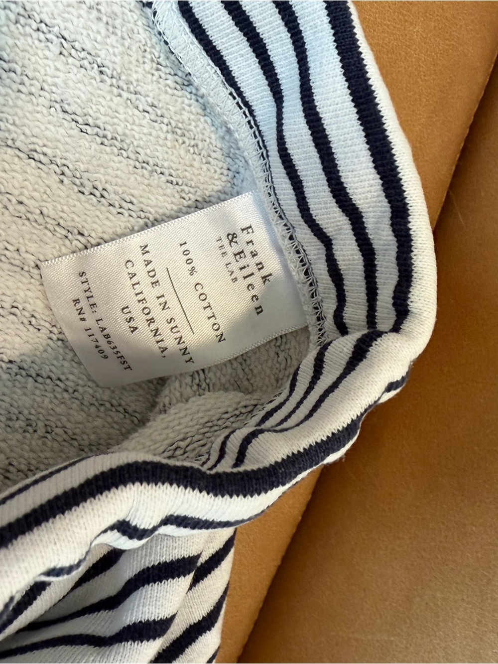 Frank & Eileen Pearl Favorite Sweatshorts - Navy and White - Size Medium - Picture 6 of 6